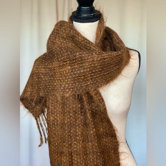 Brown wool scarf - Picture 1 of 6